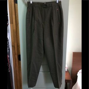 FINAL German Brand Jobis Green Wool Pleated Pants